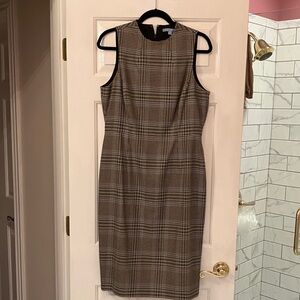 ANTONIO MELANI Checkered Sleeveless Midi Dress